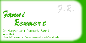 fanni remmert business card